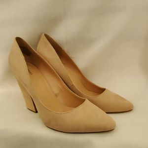 Express Nude Block Heels